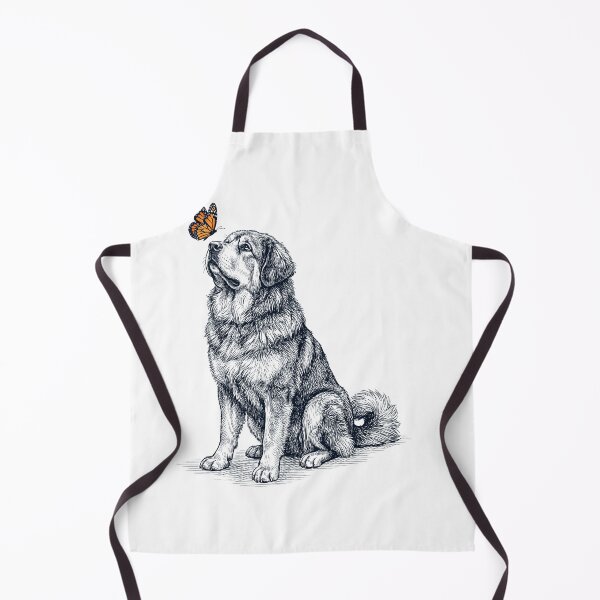 Item preview, Vintage Tibetan Mastiff with Butterfly Dog Lover designed and sold by DoodleTortle.