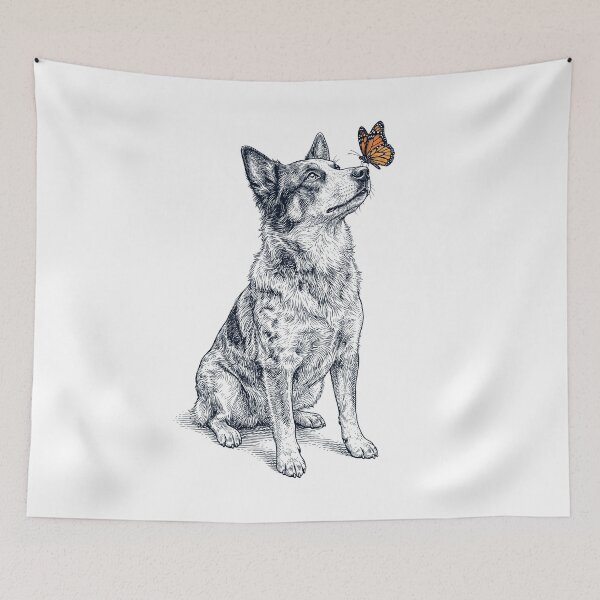 Item preview, Vintage Texas Heeler with Butterfly Dog Lover designed and sold by DoodleTortle.