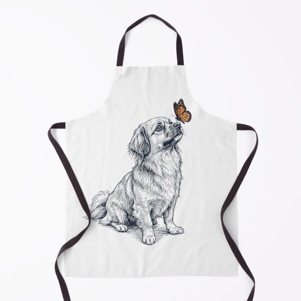 Item preview, Vintage Tibetan Spaniel with Butterfly Dog Lover designed and sold by DoodleTortle.