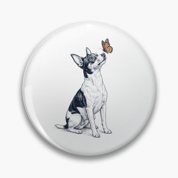 Artikelvorschau, Vintage Toy Fox Terrier mit Schmetterling für Hundeliebhaber entworfen und verkauft von DoodleTortle.