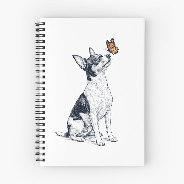 Item preview, Vintage Toy Fox Terrier with Butterfly Dog Lover designed and sold by DoodleTortle.