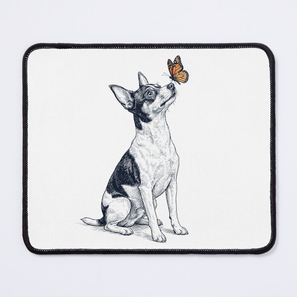 Item preview, Vintage Toy Fox Terrier with Butterfly Dog Lover designed and sold by DoodleTortle.