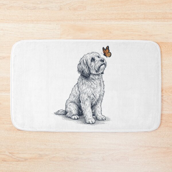Item preview, Vintage Tibetan Terrier with Butterfly Dog Lover designed and sold by DoodleTortle.