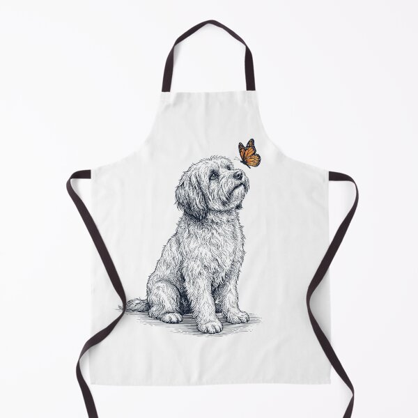 Item preview, Vintage Tibetan Terrier with Butterfly Dog Lover designed and sold by DoodleTortle.