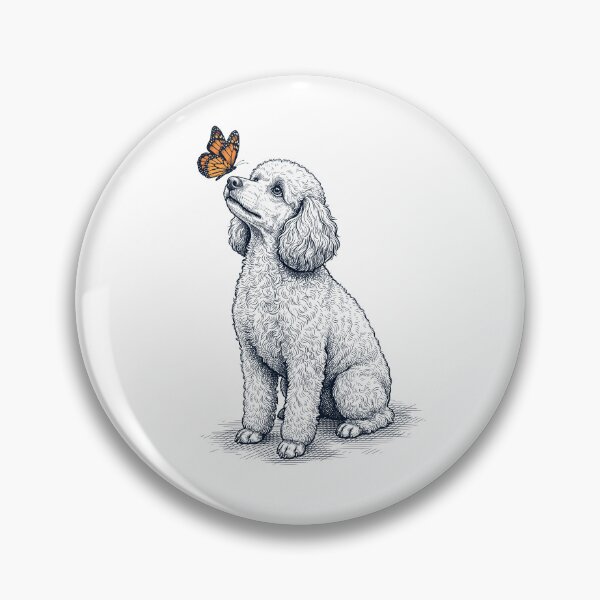 Item preview, Vintage Toy Poodle with Butterfly Dog Lover designed and sold by DoodleTortle.