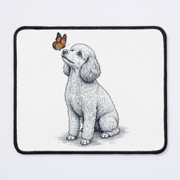 Item preview, Vintage Toy Poodle with Butterfly Dog Lover designed and sold by DoodleTortle.
