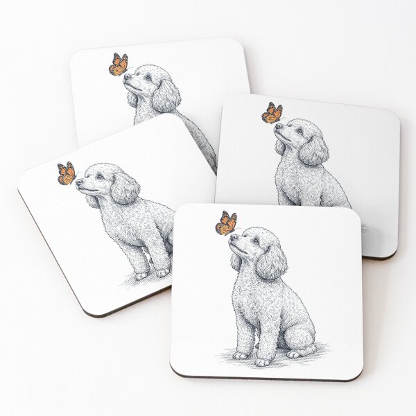 Item preview, Vintage Toy Poodle with Butterfly Dog Lover designed and sold by DoodleTortle.