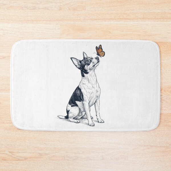 Item preview, Vintage Toy Fox Terrier with Butterfly Dog Lover designed and sold by DoodleTortle.