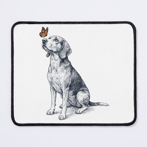 Item preview, Vintage Treeing Walker Coonhound with Butterfly Dog Lover designed and sold by DoodleTortle.