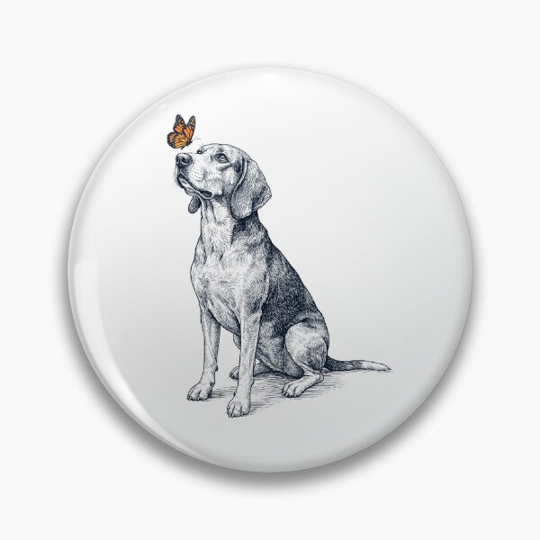 Item preview, Vintage Treeing Walker Coonhound with Butterfly Dog Lover designed and sold by DoodleTortle.