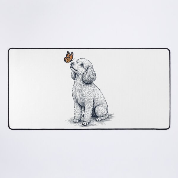 Item preview, Vintage Toy Poodle with Butterfly Dog Lover designed and sold by DoodleTortle.