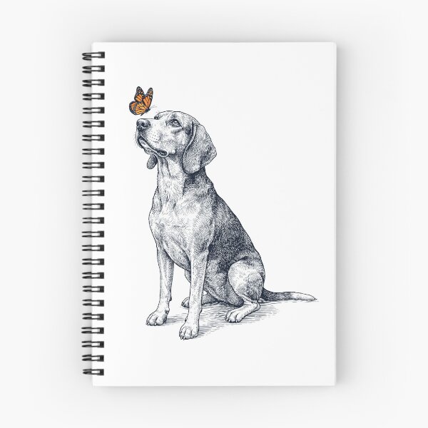 Item preview, Vintage Treeing Walker Coonhound with Butterfly Dog Lover designed and sold by DoodleTortle.