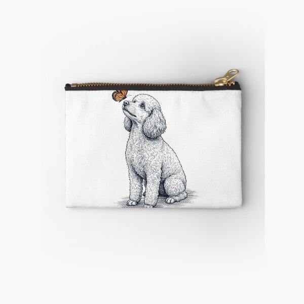 Aperçu de l'œuvre Caniche Toy vintage avec papillon, amoureux des chiens créée et vendue par DoodleTortle.
