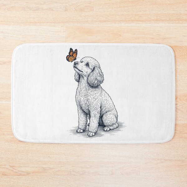 Item preview, Vintage Toy Poodle with Butterfly Dog Lover designed and sold by DoodleTortle.