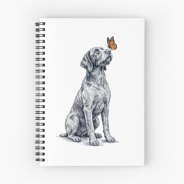 Item preview, Vintage Wirehaired Pointing Griffon with Butterfly Dog Lover designed and sold by DoodleTortle.