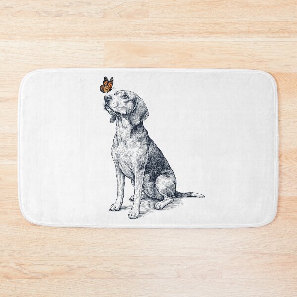 Item preview, Vintage Treeing Walker Coonhound with Butterfly Dog Lover designed and sold by DoodleTortle.