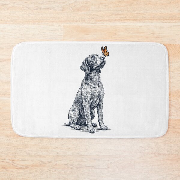 Item preview, Vintage Wirehaired Pointing Griffon with Butterfly Dog Lover designed and sold by DoodleTortle.