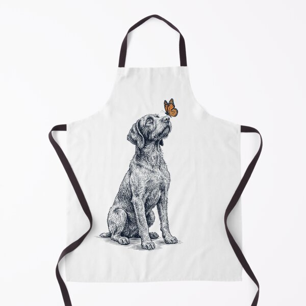 Item preview, Vintage Wirehaired Pointing Griffon with Butterfly Dog Lover designed and sold by DoodleTortle.