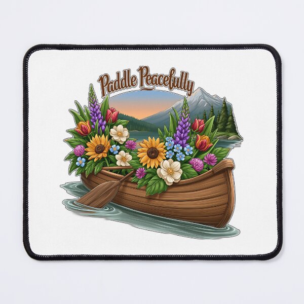 Item preview, Paddle Peacefully Canoe Filled with Wildflowers on Mountain Lake designed and sold by Marcikart.