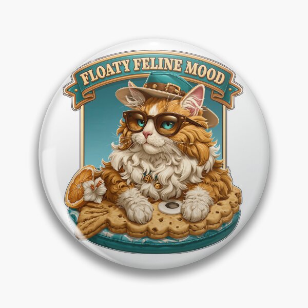 Item preview, Floaty Feline Mood Cool Cat on Summer Pool Float designed and sold by Marcikart.