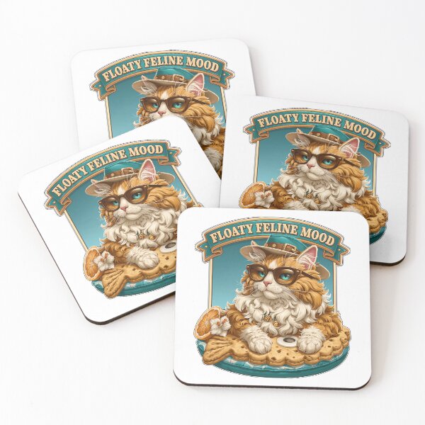 Item preview, Floaty Feline Mood Cool Cat on Summer Pool Float designed and sold by Marcikart.