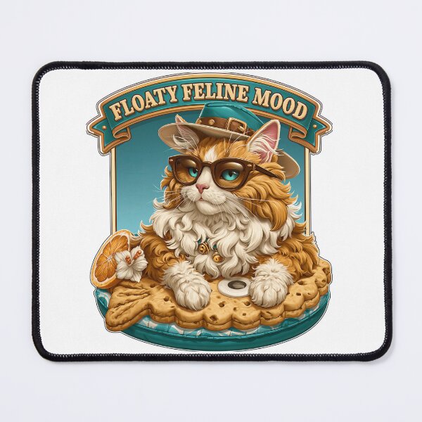 Item preview, Floaty Feline Mood Cool Cat on Summer Pool Float designed and sold by Marcikart.