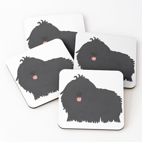 Item preview, Cute Black Puli Dog – Hungarian Pulikutya Design designed and sold by EmeraldeaDesign.