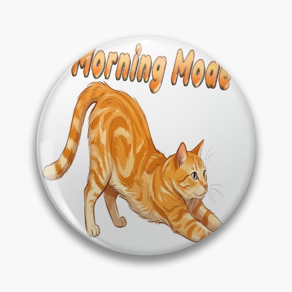 Item preview, Morning Mode Orange Cat Stretching Funny Cat Lover Gift Sticker Mug Design designed and sold by AmazingEG.