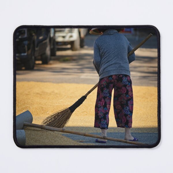 Item preview, Woman in a conical hat sweeping rice designed and sold by franck380.