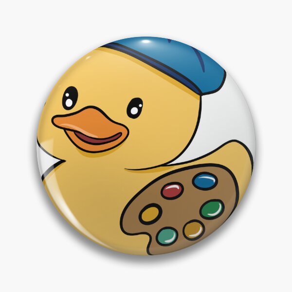 Item preview, Cute Kawaii Artist Rubber Duck with Blue Beret and Palette Sticker designed and sold by LYAN-STORE.