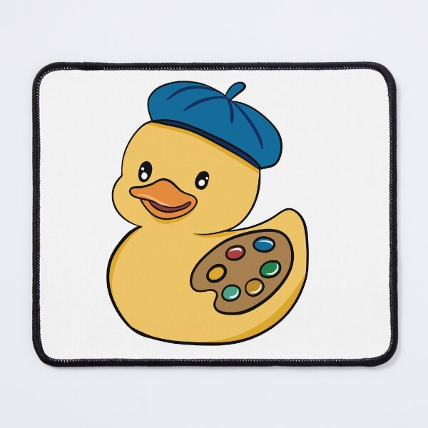 Item preview, Cute Kawaii Artist Rubber Duck with Blue Beret and Palette Sticker designed and sold by LYAN-STORE.