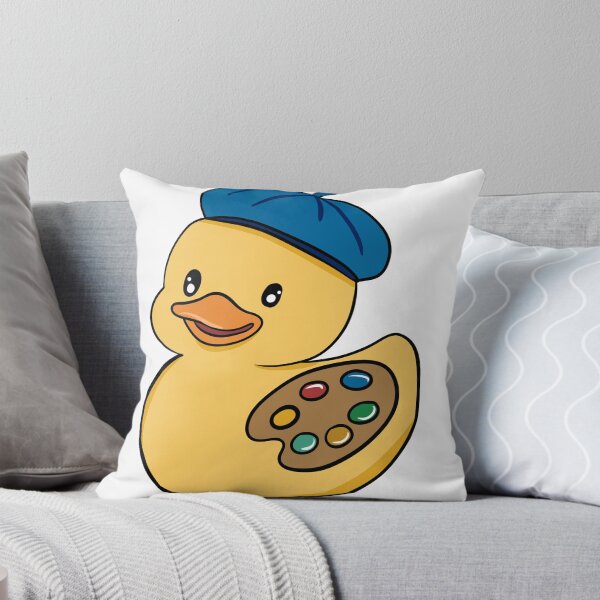 Item preview, Cute Kawaii Artist Rubber Duck with Blue Beret and Palette Sticker designed and sold by LYAN-STORE.