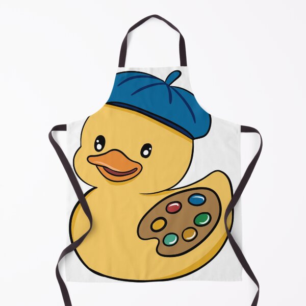Item preview, Cute Kawaii Artist Rubber Duck with Blue Beret and Palette Sticker designed and sold by LYAN-STORE.