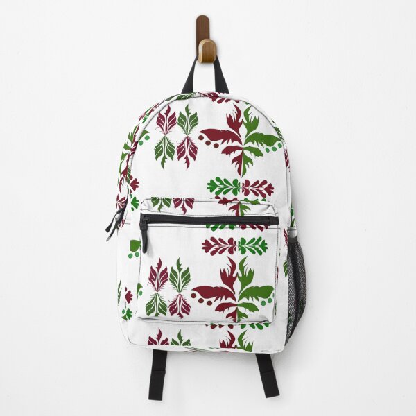 Item preview, Decorative Seamless Leaf Pattern with Green and Burgundy Floral Motifs designed and sold by Ei-Ei.