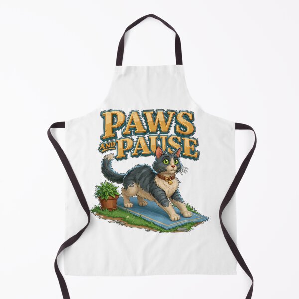Item preview, Paws And Pause Funny Yoga Cat Stretching on Mat designed and sold by Marcikart.