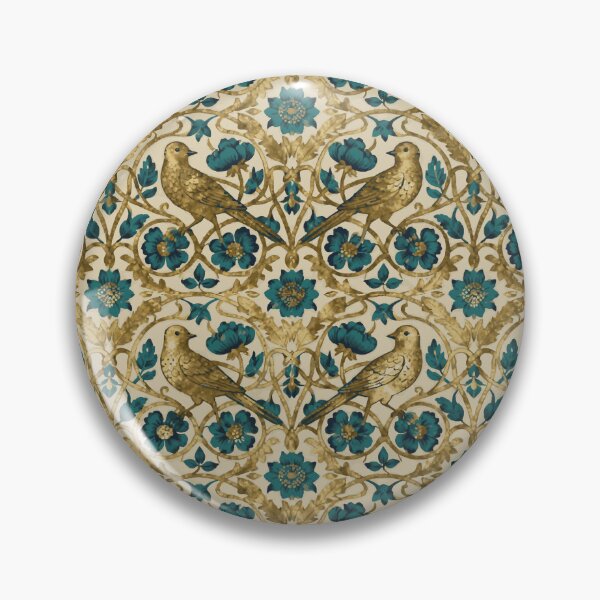 Item preview, Vintage Golden birds William Morris inspired pattern  designed and sold by Printfantasia .