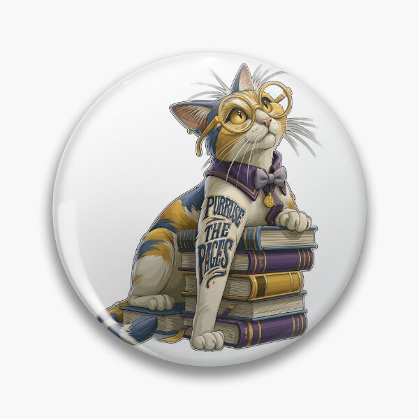 Item preview, Purruse The Pages Cute Bookworm Cat with Glasses and Books designed and sold by Marcikart.