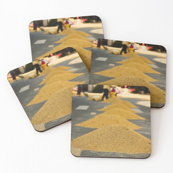Item preview, Pyramids of rice drying on the road designed and sold by franck380.