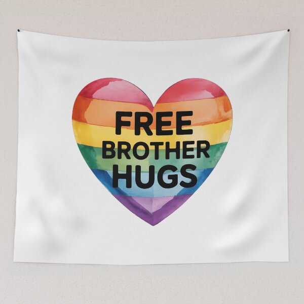 Item preview, Free Brother Hugs LGBT Pride Parades Dress Rainbow Flag LGBT designed and sold by sailorjessiArt.