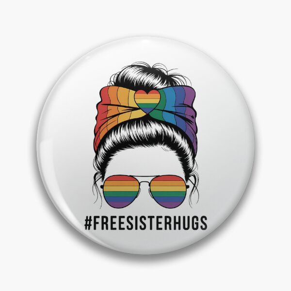 Item preview, Free Sister Hug Womens Messy Bun Rainbow LGBT Pride Month designed and sold by sailorjessiArt.