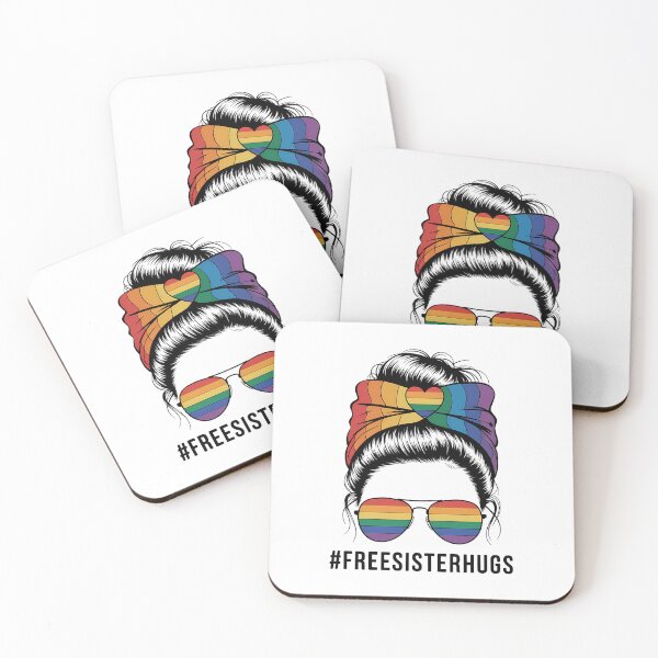 Item preview, Free Sister Hug Womens Messy Bun Rainbow LGBT Pride Month designed and sold by sailorjessiArt.