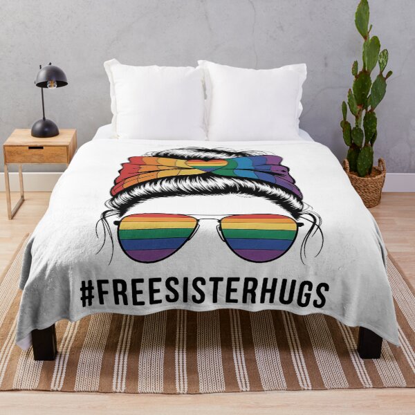 Item preview, Free Sister Hug Womens Messy Bun Rainbow LGBT Pride Month designed and sold by sailorjessiArt.