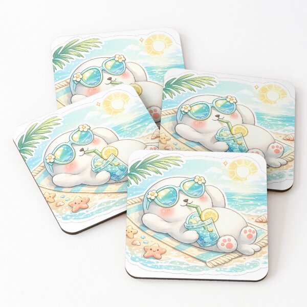Item preview, Beach Seal – Cute Summer Kawaii Sticker designed and sold by SaphireArt.