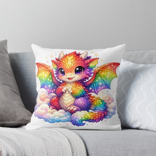 Item preview, Dragon Tales Rainbow Baby Dragon - Cute Kawaii Fantasy designed and sold by EchoPrint Co..