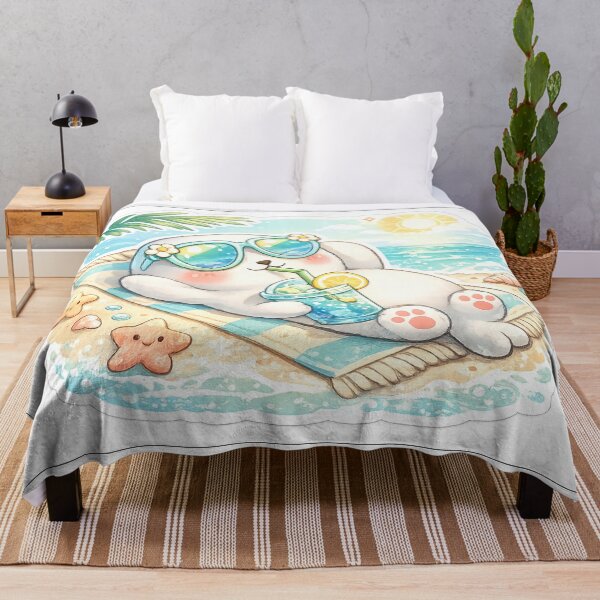 Item preview, Beach Seal – Cute Summer Kawaii Sticker designed and sold by SaphireArt.