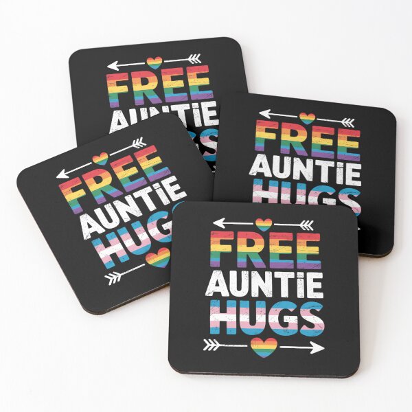 Item preview, Free Auntie Hugs, LGBT Gay Lesbian Pride Month Rainbow Flag designed and sold by sailorjessiArt.