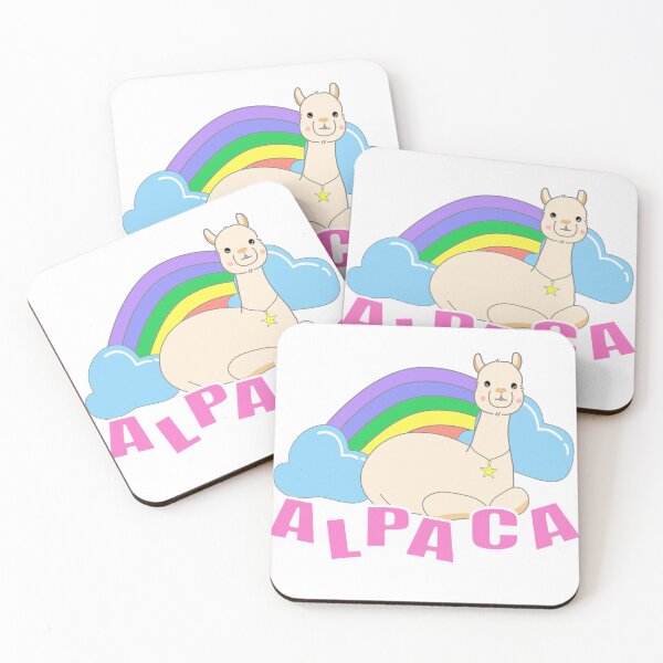 Item preview, Cute Magic Alpaca with Rainbow and Clouds Kawaii Animal Illustration designed and sold by SulariTDsign.