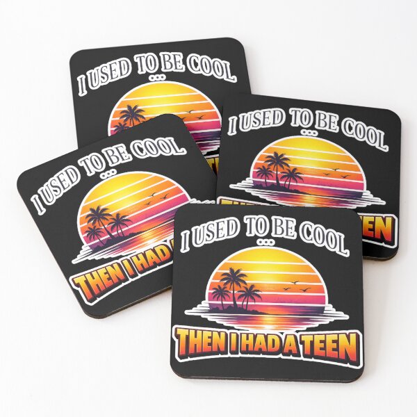 Item preview, I Used to Be Cool Then I Had a Teen – Funny Retro Sunset Parenting Humor designed and sold by Ladys-Gents.