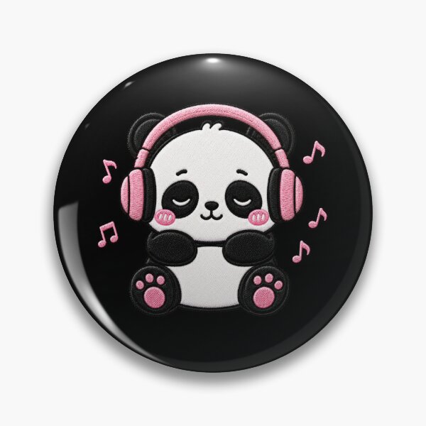 Item preview, Music Mood Panda Embroidery Patch Cute Kawaii designed and sold by ColorSplash123.