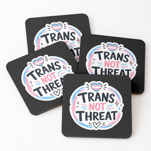 Item preview, Trans Not Threat Sticker  Transgender Pride Lgbtq Support designed and sold by junglegreenb.